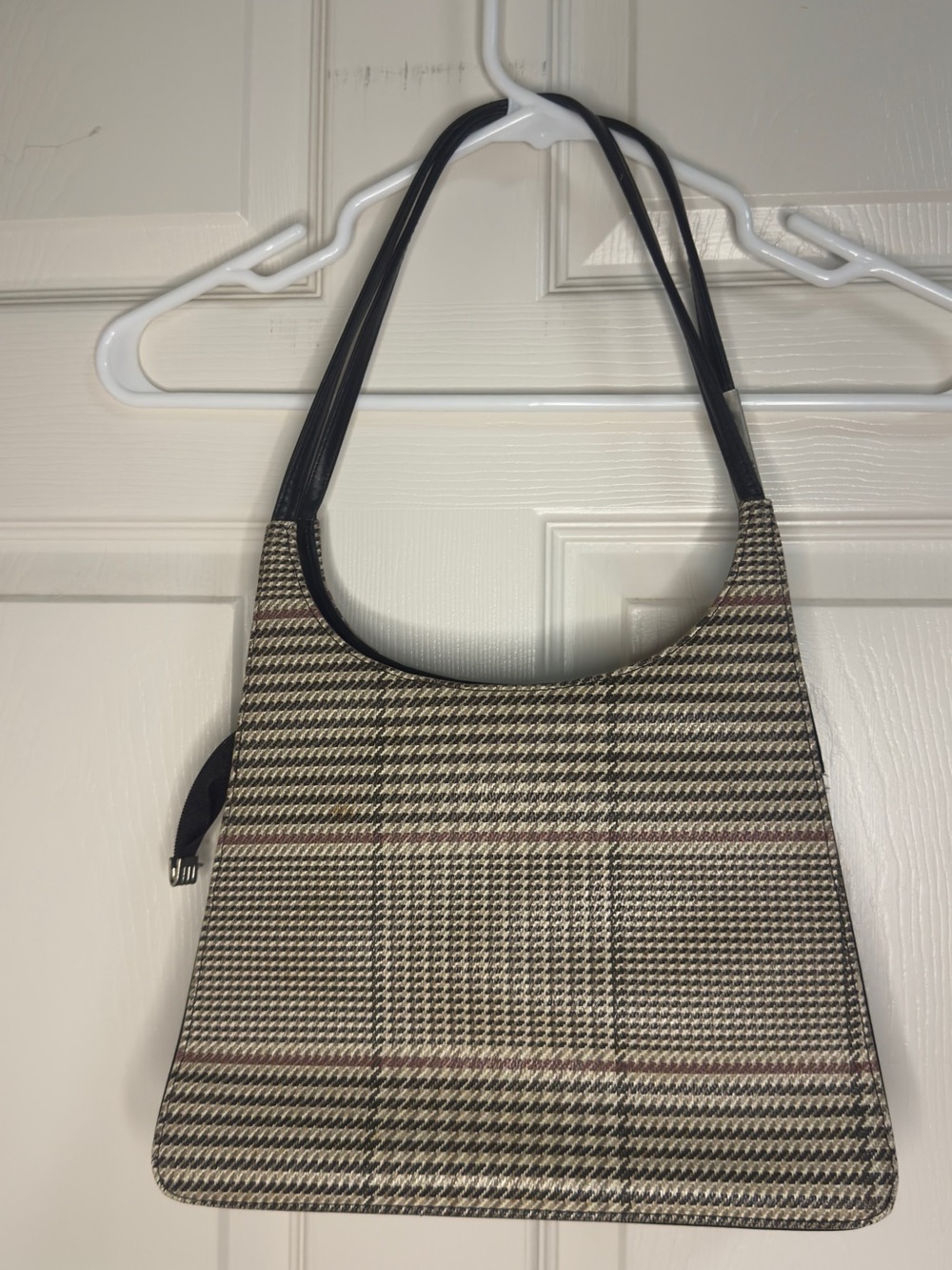 Classic Plaid Shoulder Bag in Black and Cream